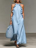 Phoebe - Ruffle Trim Sleeveless Maxi Dress