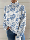 Harriet - Floral Mock Neck Jumper