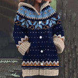 Imogen - Patterned Hooded Knit Cardigan