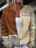 Bryony - Knitted Polka Dot Button Cardigan