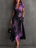 Eloise - Abstract Print Wrap Midi Dress