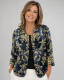 Vivienne - Ornate Print Open-Front Jacket