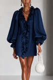 Lydia - Ruffled Puff Sleeve Mini Dress