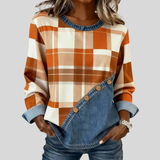 Tabitha - Patchwork Plaid Pullover Top