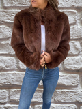 Esme - Cropped Plush Zip-Up Jacket