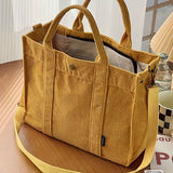 Mabel - Ribbed Corduroy-Effect Tote Bag