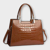 Grace - Glossy Croc-Effect Structured Tote