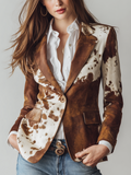 Margot - Cow Print Tailored Blazer