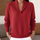 Isobel - Relaxed Shawl Collar Knit Jumper