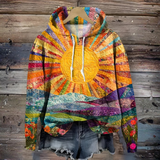 Matilda - Patchwork Sunrise Print Hoodie
