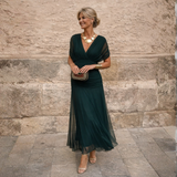 Annabelle - Draped V-Neck Maxi Dress