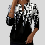Carys - Floral Print Quarter Zip Sweatshirt