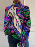 Vianne - Abstract Print High Neck Top