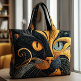 Luna - Quilted Cat Print Tote Bag