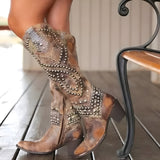 Ottilie - Studded Western Knee-High Boots