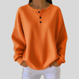 Holly - Relaxed Waffle-Knit Henley Top