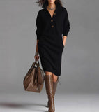 Verity - Ribbed Knit Midi Jumper Dress