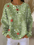 Primrose - Festive Tree Print Waffle Jumper
