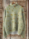 Ophelia - Floral Vine Polo Neck Jumper