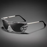 Maeve - Rimless Crystal Shield Sunglasses