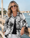 Cordelia - Monochrome Peony Print Blouse