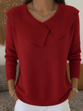 Seren - Draped Collar Knit Jumper
