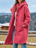 Imogen - Hooded Longline Button Coat