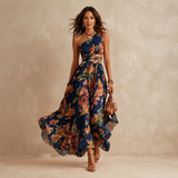 Ophelia - One-Shoulder Floral Maxi Dress
