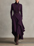 Violet - Draped Roll Neck Maxi Dress