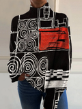 Iris - Abstract Print High-Neck Jumper