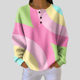 Ottilie - Abstract Print Waffle Sweatshirt