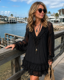 Esme - Ruffle Trim A-Line Mini Dress