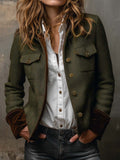Philippa - Herringbone Contrast Trim Blazer