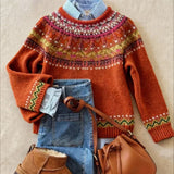 Effie - Burnt Orange Fair Isle Jumper