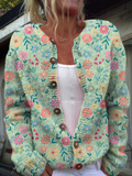 Jemima - Floral Knitted Button Cardigan