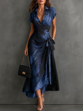 Ophelia - Abstract Print Wrap Midi Dress