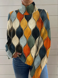 Willow - Wavy Print Mock Neck Jumper