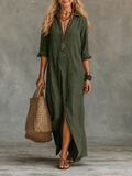Harriet - Relaxed Button-Down Shirt Maxi Dress