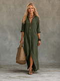 Saskia - Relaxed Button-Down Maxi Dress