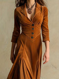 Beatrice - Collared Button-Front Maxi Dress