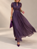 Arabella - Plum Chiffon Maxi Dress