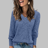 Annabelle - Ribbed V-Neck Knitted Jumper