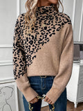 Elodie - Leopard Print Roll Neck Jumper