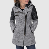 Orla - Hooded Marl Grey Winter Coat