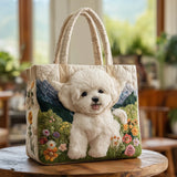 Seren - Quilted Dog Motif Tote Bag