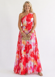 Philippa - Pleated One-Shoulder Midi Dress
