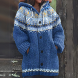 Flora - Hooded Nordic Knit Cardigan