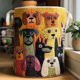 Lottie - Quilted Dog Print Laundry Basket