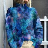 Skye - Watercolour High-Neck Knitted Jumper