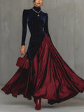 Juliet - Two-Tone Velvet-Effect Maxi Dress